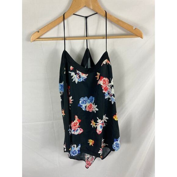Express Black Floral Tank Size XS - Picture 1 of 5